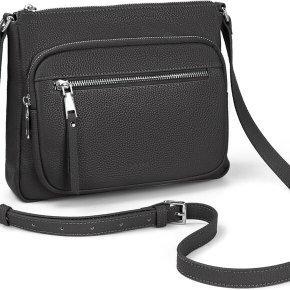 Genuine Leather Crossbody Bags for Women Medium Size RFID Blocking Leather Purse - Picture 1 of 7